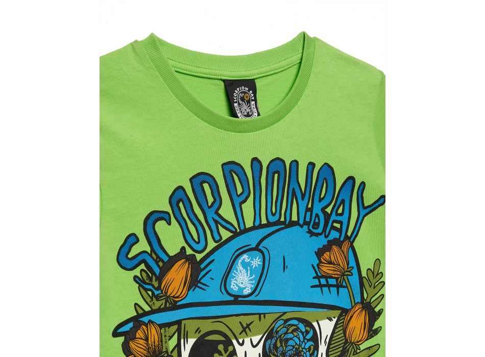 SCORPION BAY T-SHIRT ARMY SKULL LIME