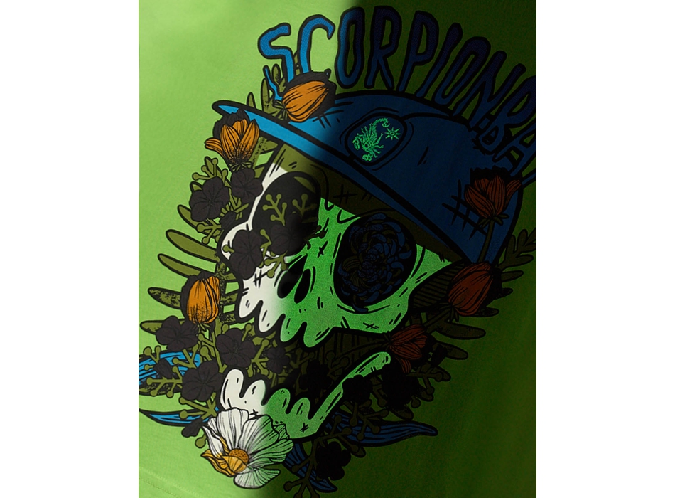 SCORPION BAY T-SHIRT ARMY SKULL LIME