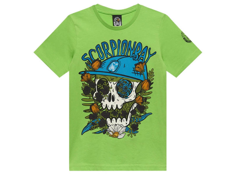 SCORPION BAY T-SHIRT ARMY SKULL LIME