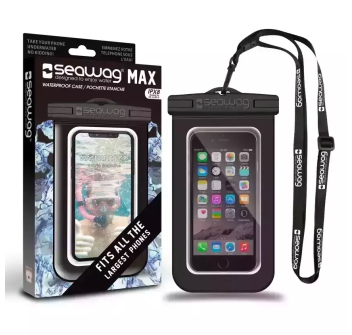 SEAWAG WATERPROOF CASE FOR SMARTPHONE MAX SIZE WHITE-BLACK 6'2"