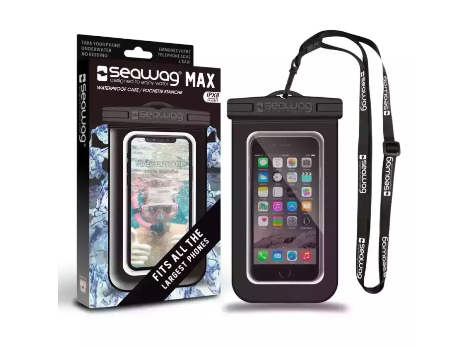 SEAWAG WATERPROOF CASE FOR SMARTPHONE MAX SIZE WHITE-BLACK 6'2"