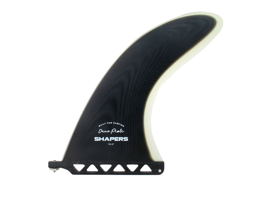 SHAPERS LONGBOARD FIN 10" DANE PIOLI BLACK CLEAR