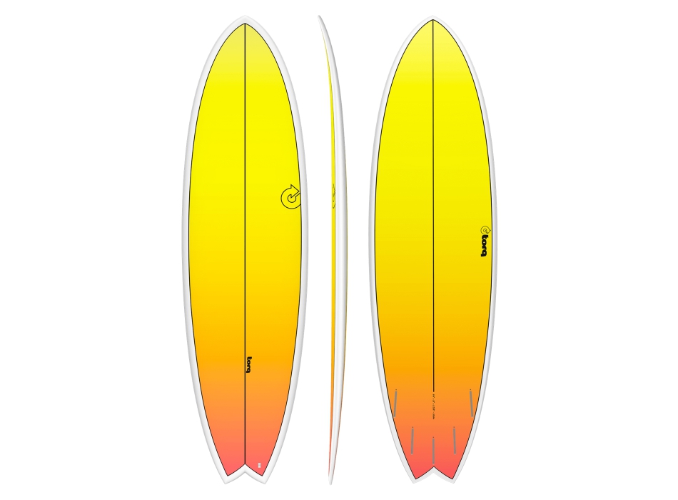 TORQ TET 6'6" FISH RETRO FADE YELLOW ORANGE