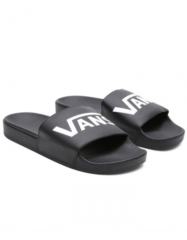 vans sandals black and white