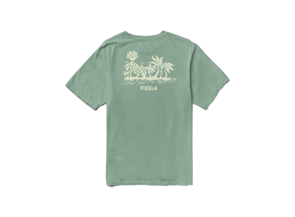 VISSLA WAVE RACERS ORGANIC POCKET TEE JADE